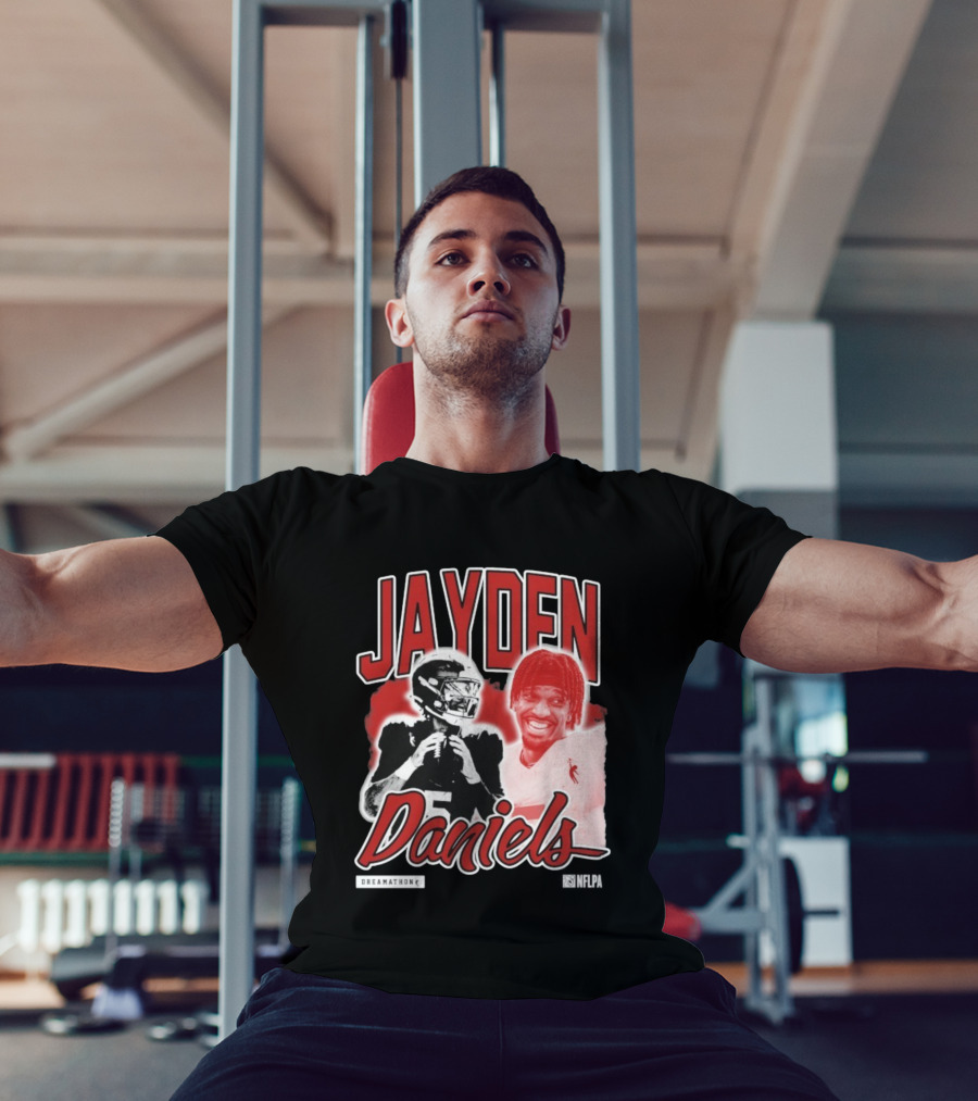 Jayden Daniels Dreamathon NFLPA Football Collaboration T-Shirt