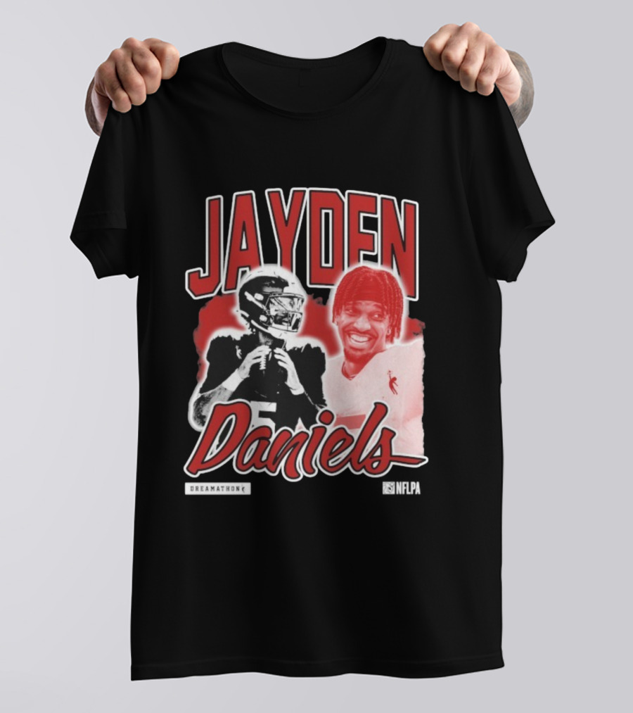 Jayden Daniels Dreamathon NFLPA Football Collaboration T-Shirt
