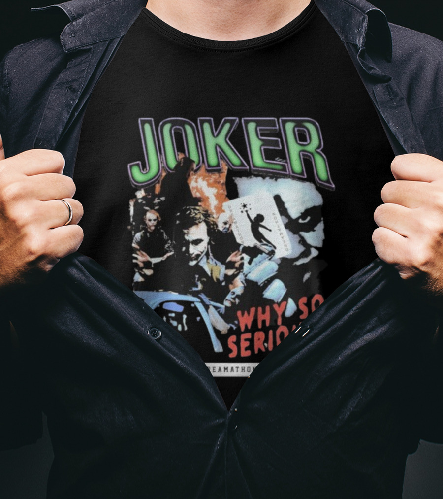 Joker Why So Serious Dreamathon Playing Card Artwork T-Shirt