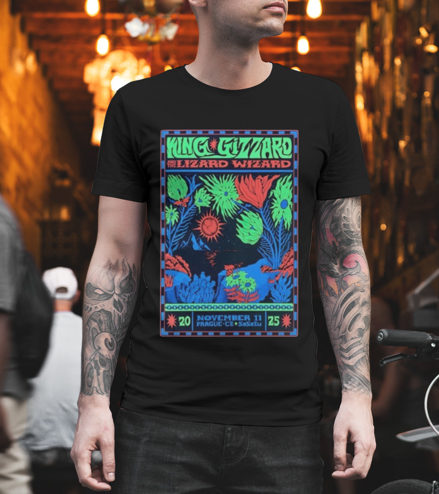 King Gizzard And The Lizard Wizard Prague SaSaZu November 11 2025 Neon Concert Event T-Shirt