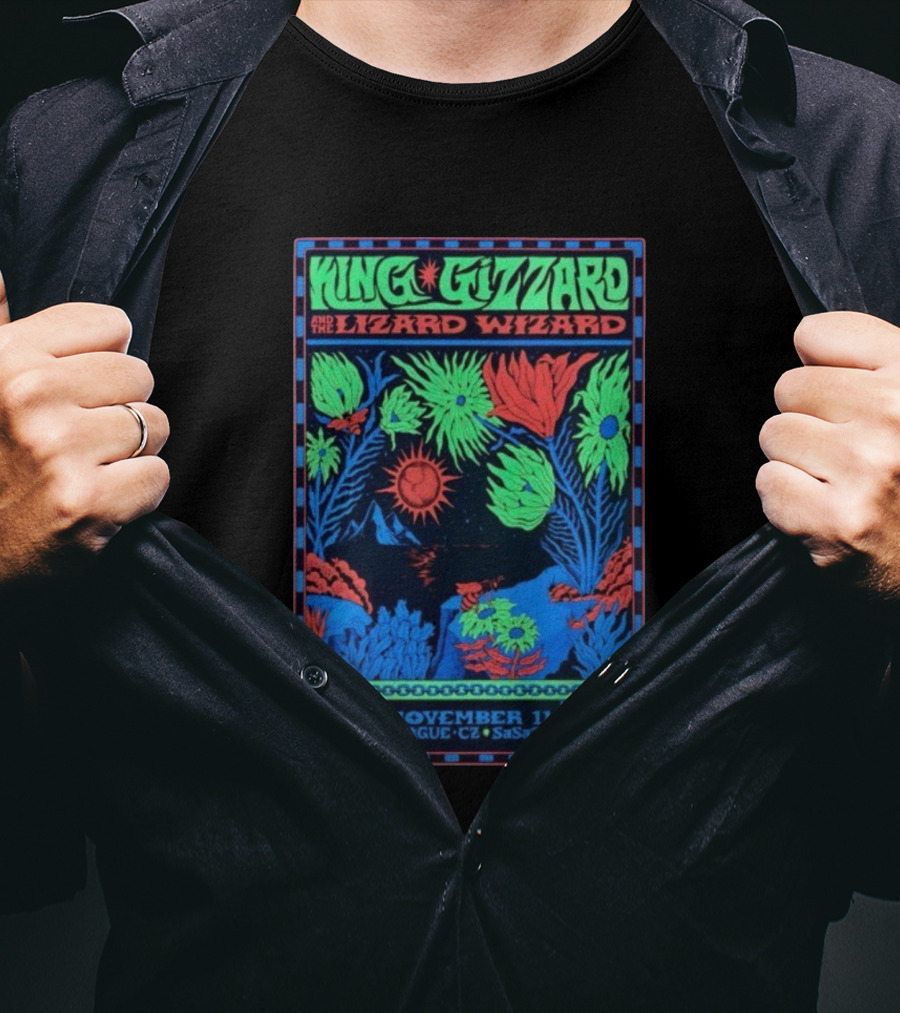 King Gizzard And The Lizard Wizard Prague SaSaZu November 11 2025 Neon Concert Event T-Shirt