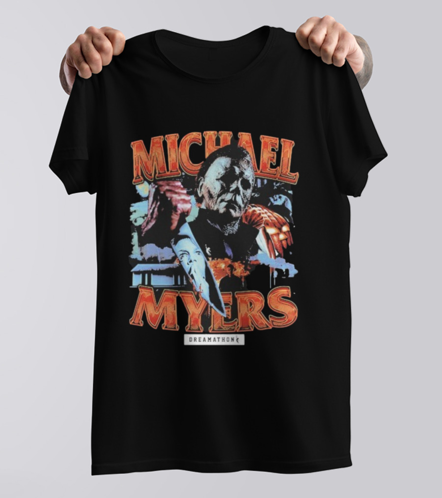 Michael Myers Dreamathon Horror Collage Vintage Style T-Shirt