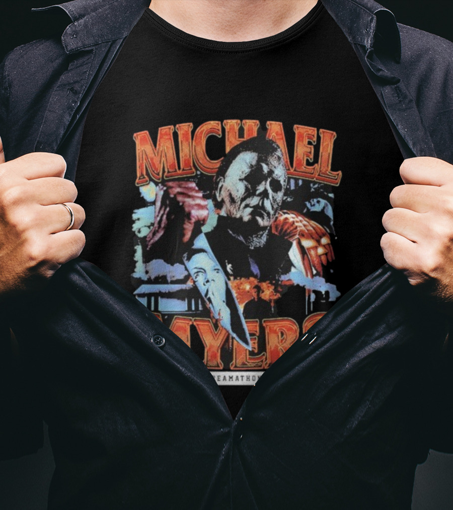 Michael Myers Dreamathon Horror Collage Vintage Style T-Shirt