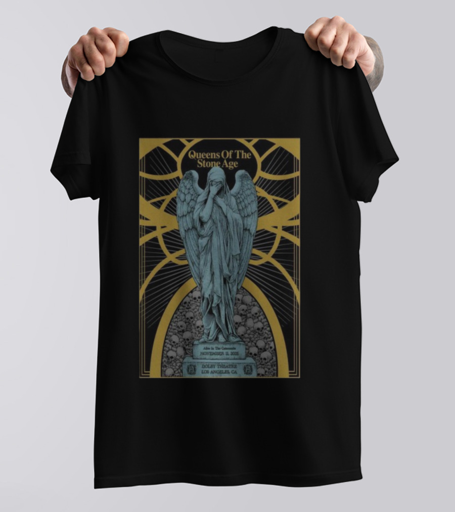 Queens Of The Stone Age Alive And Well Concert November 11 2025 Los Angeles CA Dolby Theatre Statue T-Shirt