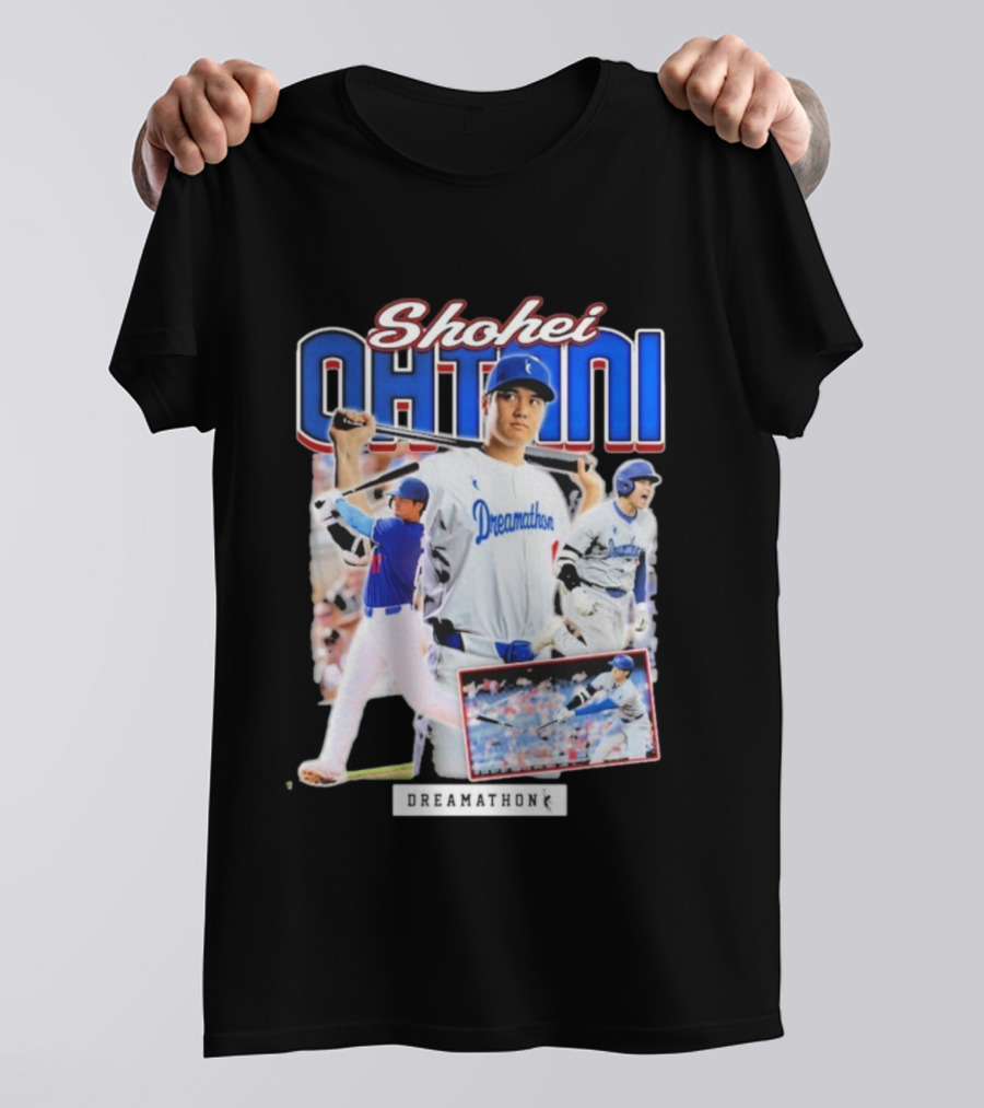 Shohei Ohtani Dreamathon Baseball Action Collage T-Shirt