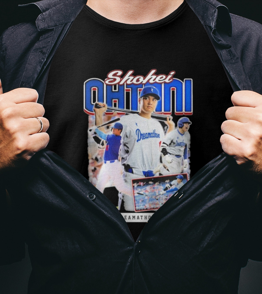 Shohei Ohtani Dreamathon Baseball Action Collage T-Shirt