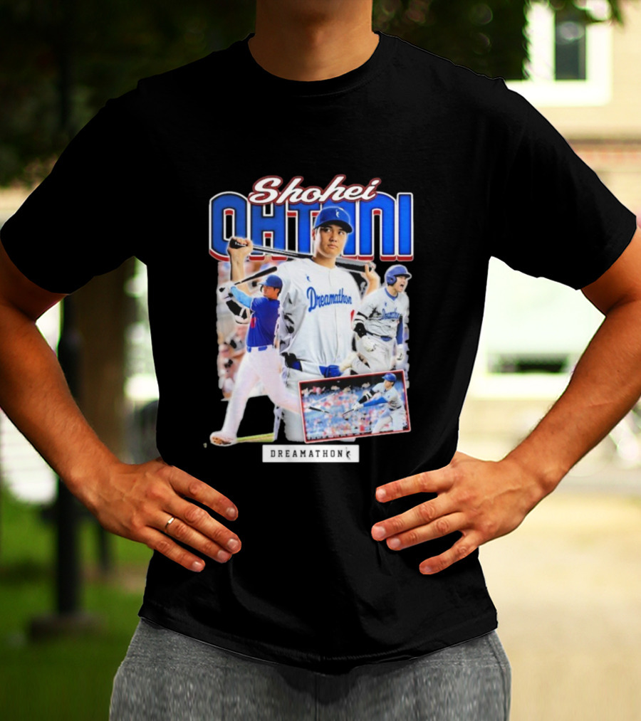 Shohei Ohtani Dreamathon Baseball Action Collage T-Shirt