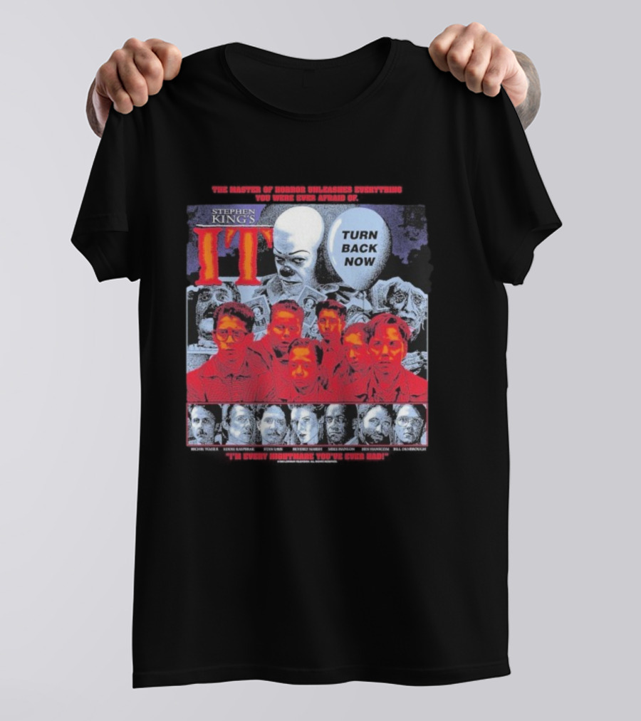 Stephen King's IT Turn Back Now The Master Of Horror Clown Nightmare T-Shirt