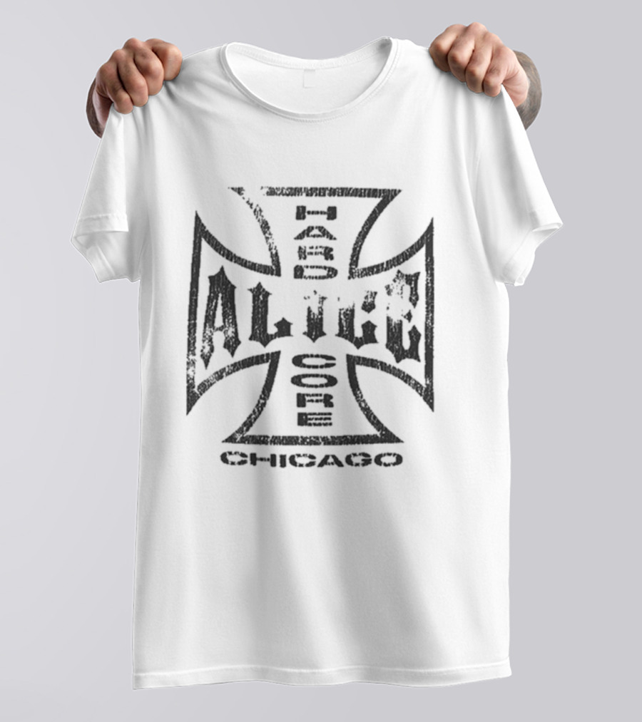 Alice Hardcore Moto Couture Chicago Cross Design T-Shirt