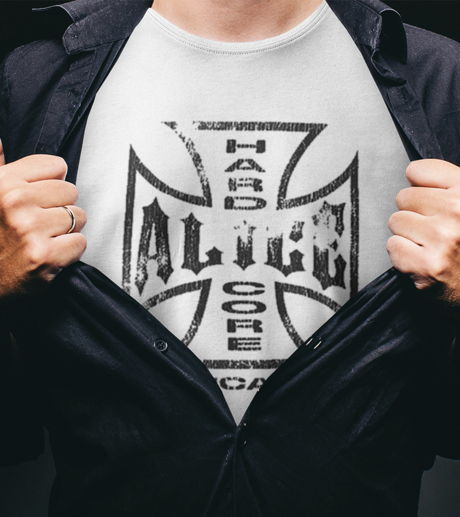 Alice Hardcore Moto Couture Chicago Cross Design T-Shirt