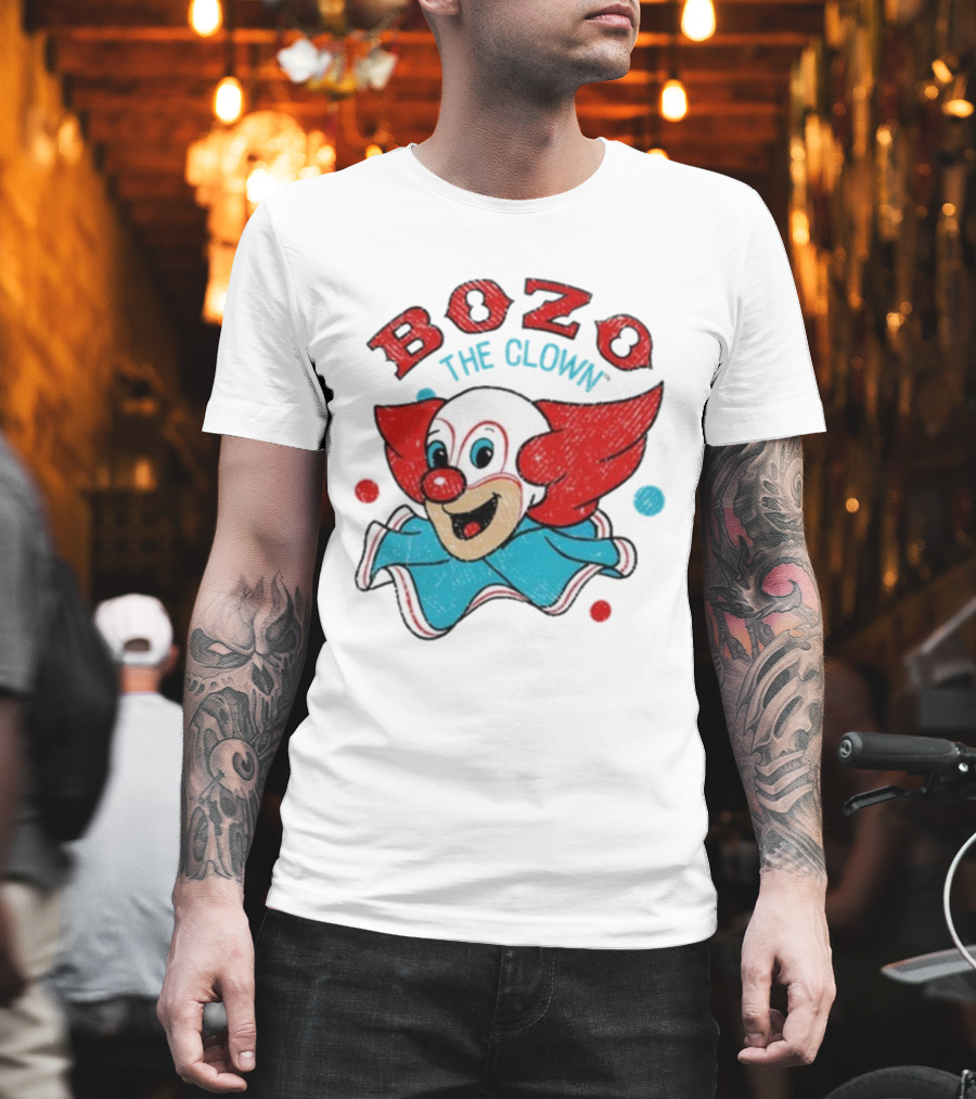 Bozo The Clown Vintage Cartoon Red Blue Fun Design T-Shirt