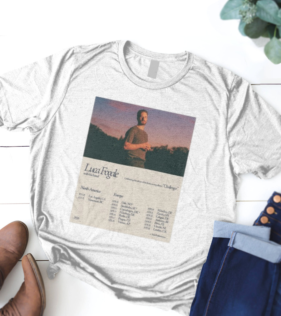 Luca Fogale North America Europe 2026 Tour Celebrating Release Forthcoming Album Chaleuravec Dates Locations T-Shirt