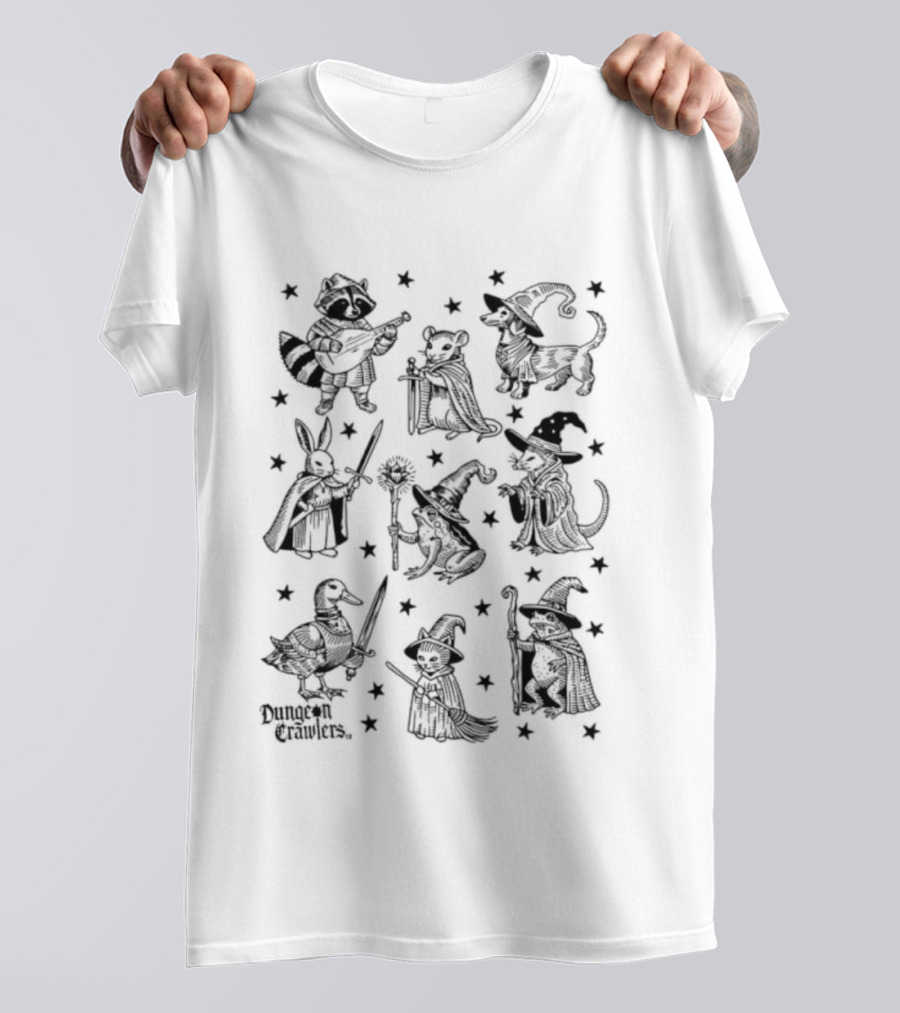 Dungeon Crawlers Animals In Wizard Costumes Fantasy Creatures T-Shirt