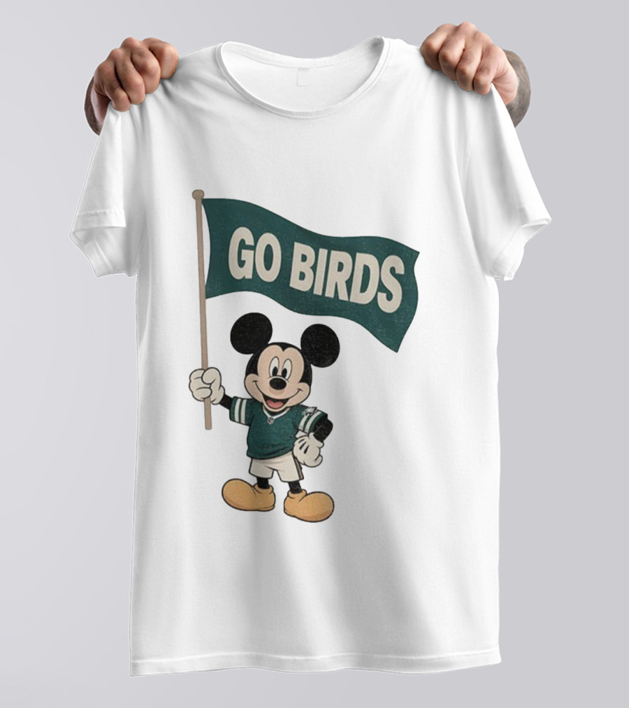 Mickey Mouse Go Birds Philadelphia Eagles NFL Football 2025 Flag T-Shirt