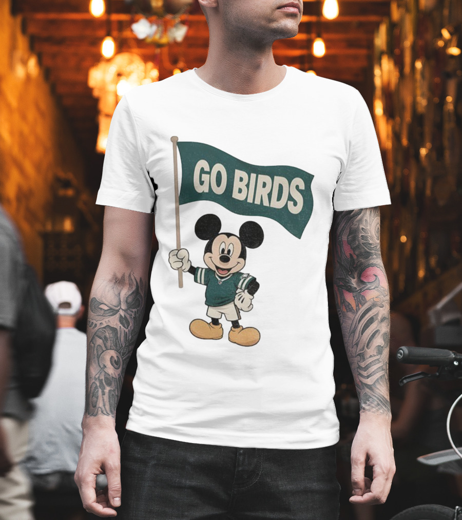 Mickey Mouse Go Birds Philadelphia Eagles NFL Football 2025 Flag T-Shirt