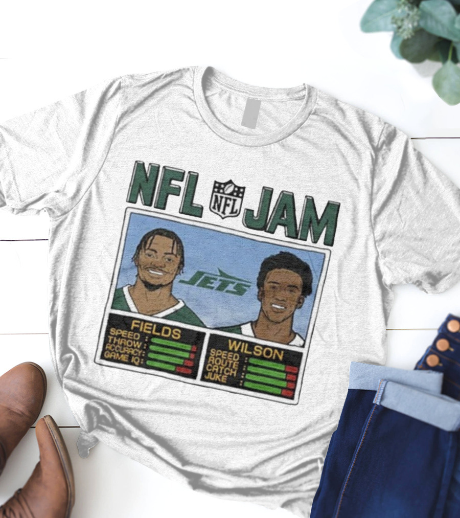 NFL Jam New York Jets Fields Wilson Speed Stats T-Shirt