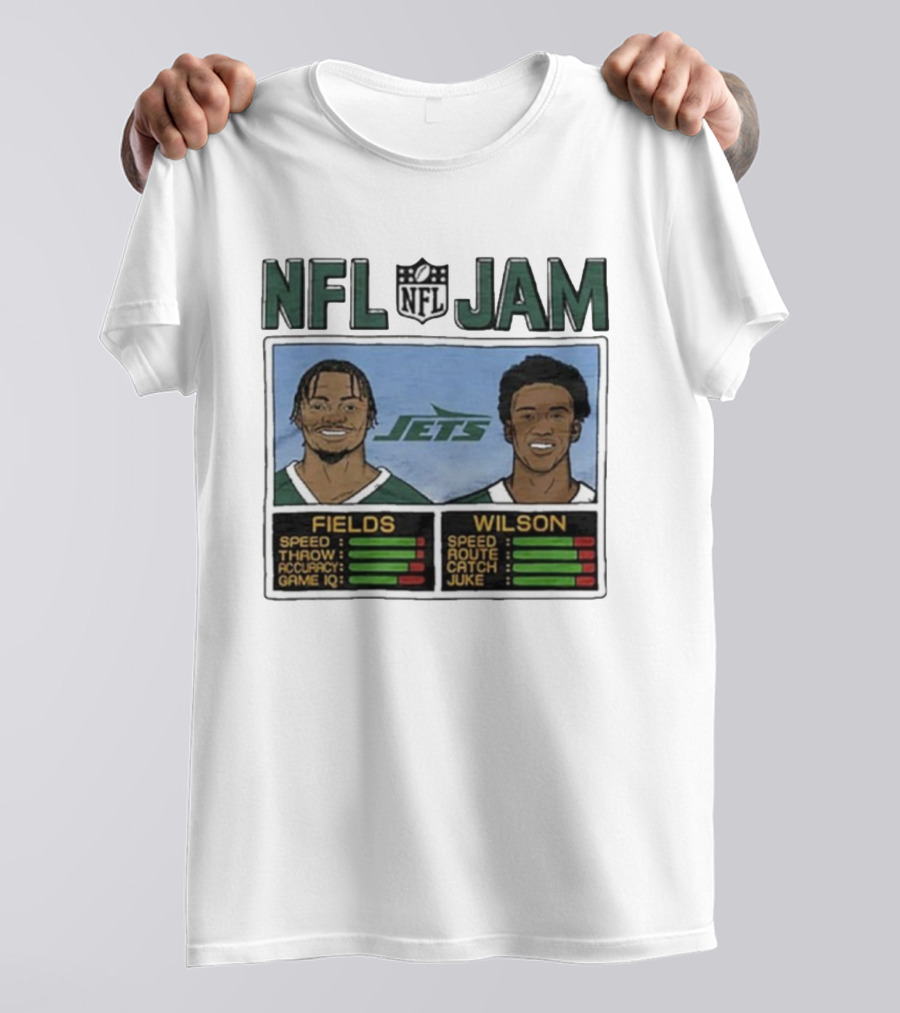 NFL Jam New York Jets Fields Wilson Speed Stats T-Shirt