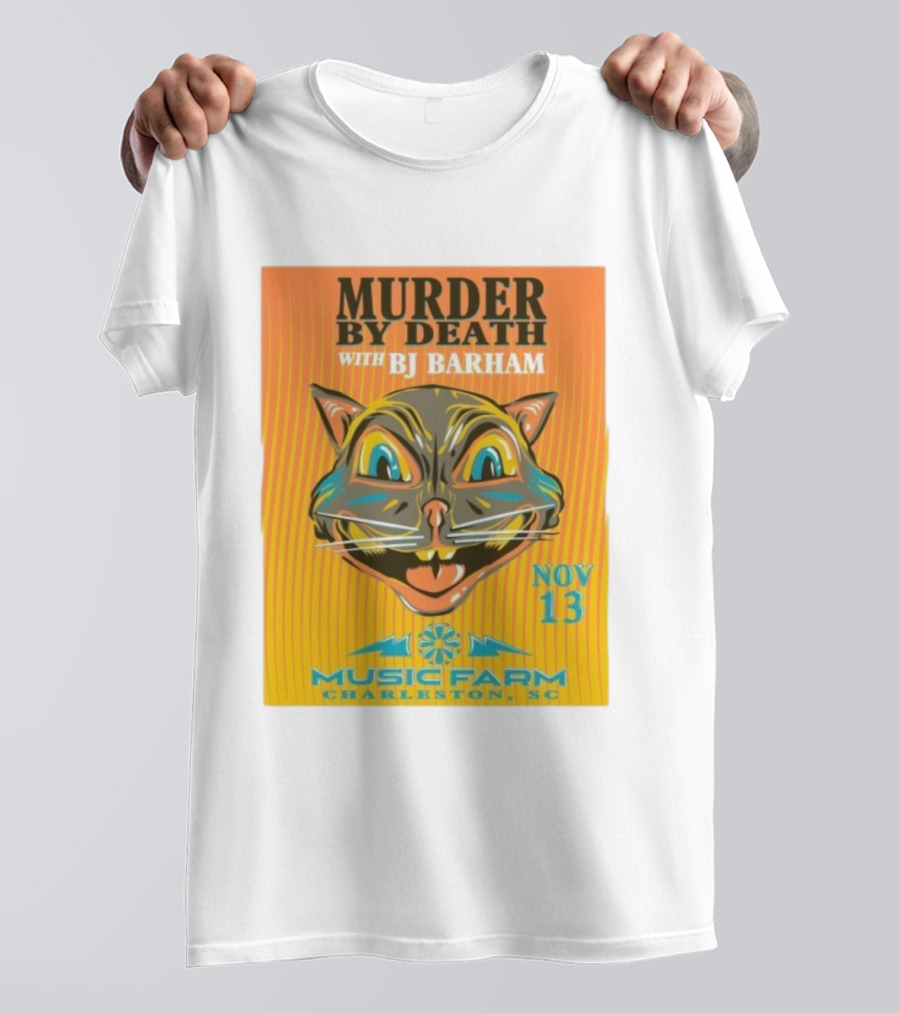 Murder By Death With BJ Barham Music Farm Charleston SC Nov 13 Cat Art T-Shirt