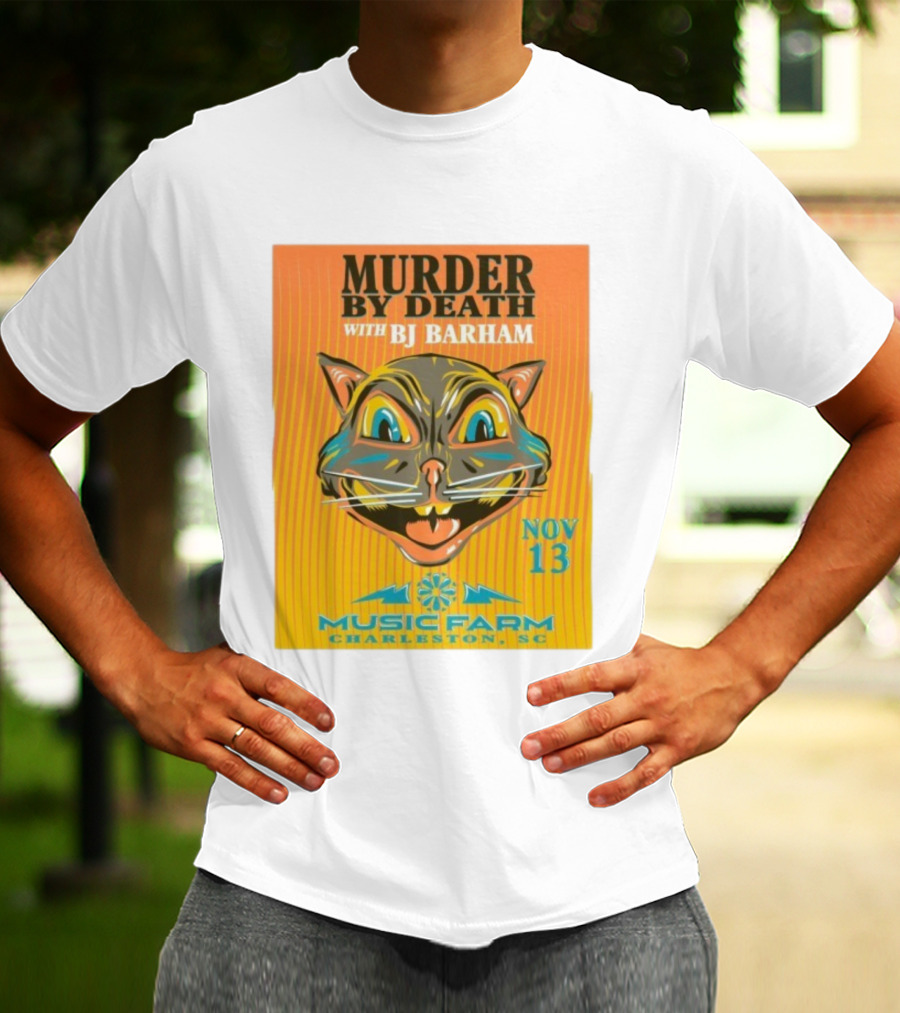 Murder By Death With BJ Barham Music Farm Charleston SC Nov 13 Cat Art T-Shirt