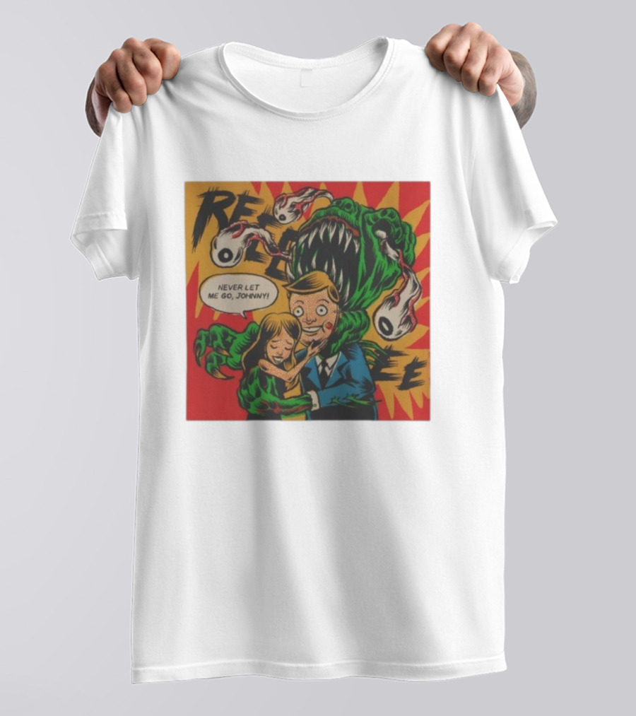 Creepy Comic Style Monster Attack Never Let Me Go Johnny Retro Art T-Shirt
