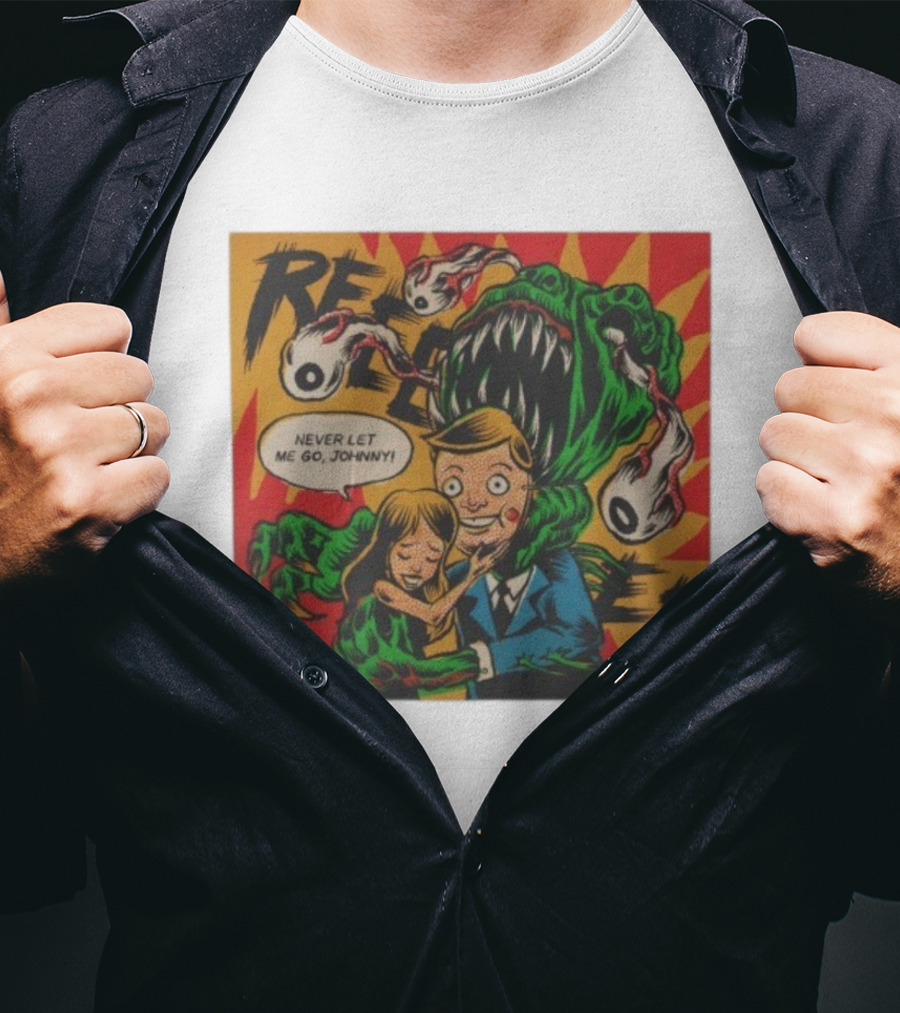 Creepy Comic Style Monster Attack Never Let Me Go Johnny Retro Art T-Shirt