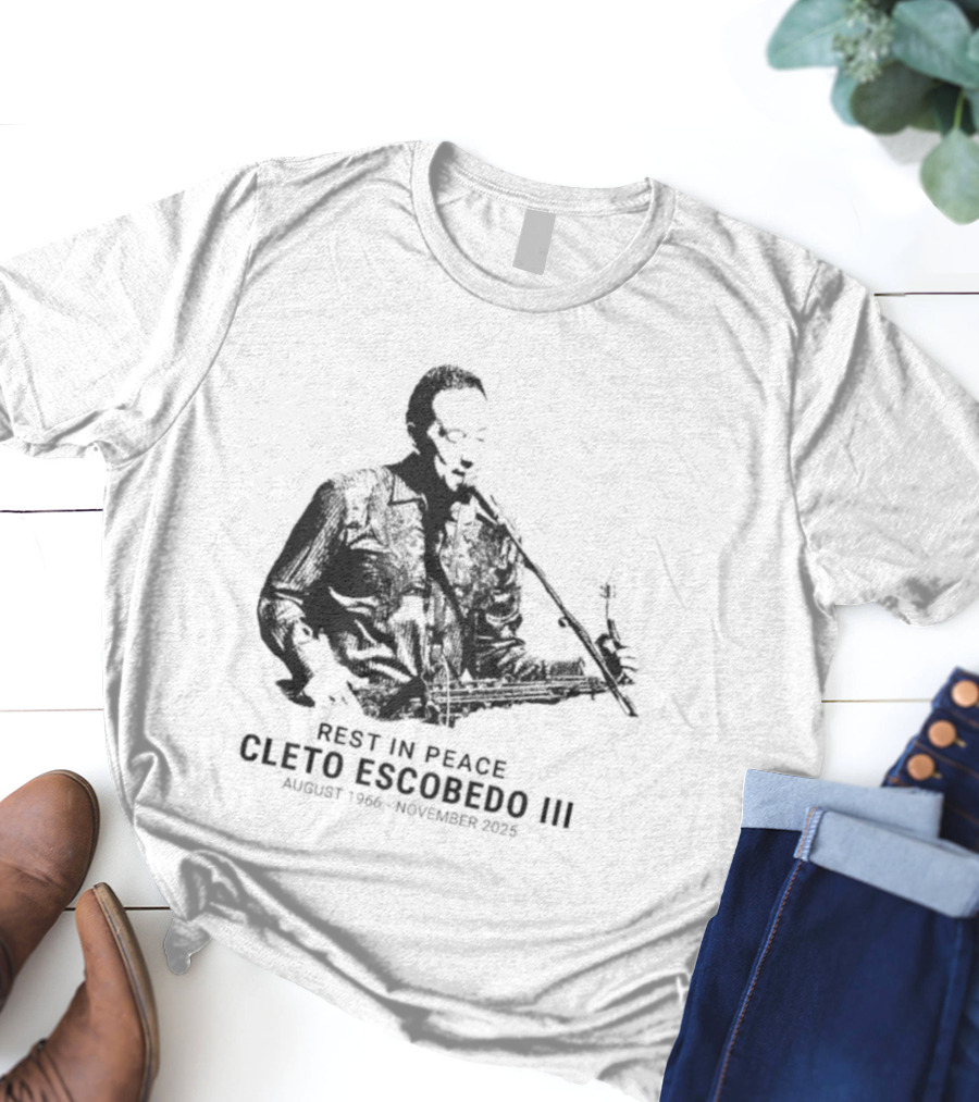 RIP Cleto Escobedo III Rest In Peace August 1964 November 2023 Jimmy Kimmel Live Bandleader T-Shirt