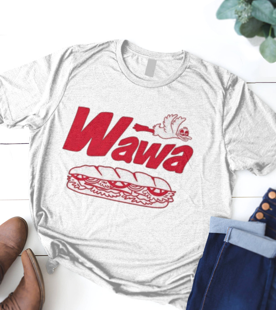 Wawa Bread Peace Bird Submarine Sandwich Flying Goose T-Shirt