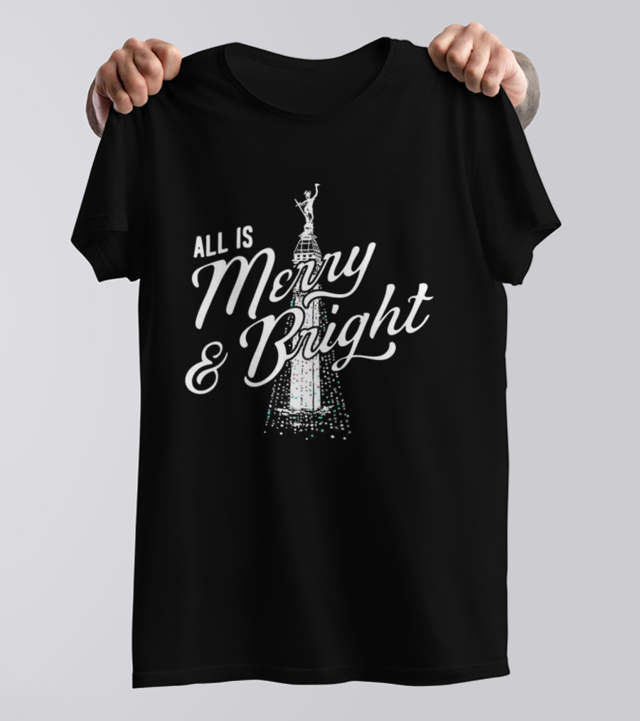 All Is Merry And Bright Christmas Tree Celebration T-Shirt