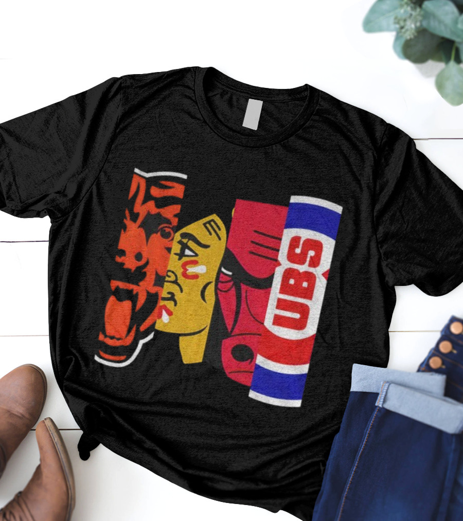 Chicago Bears Blackhawks Bulls Cubs 2025 T-Shirt