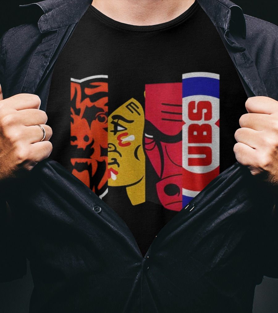 Chicago Bears Blackhawks Bulls Cubs 2025 T-Shirt