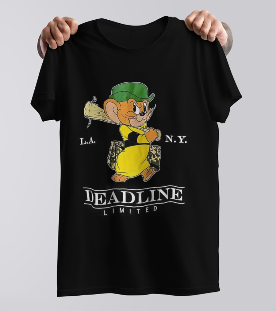 Jerry Deadline Limited Character Baseball Wood Bat Iconic Sports Style T-Shirt