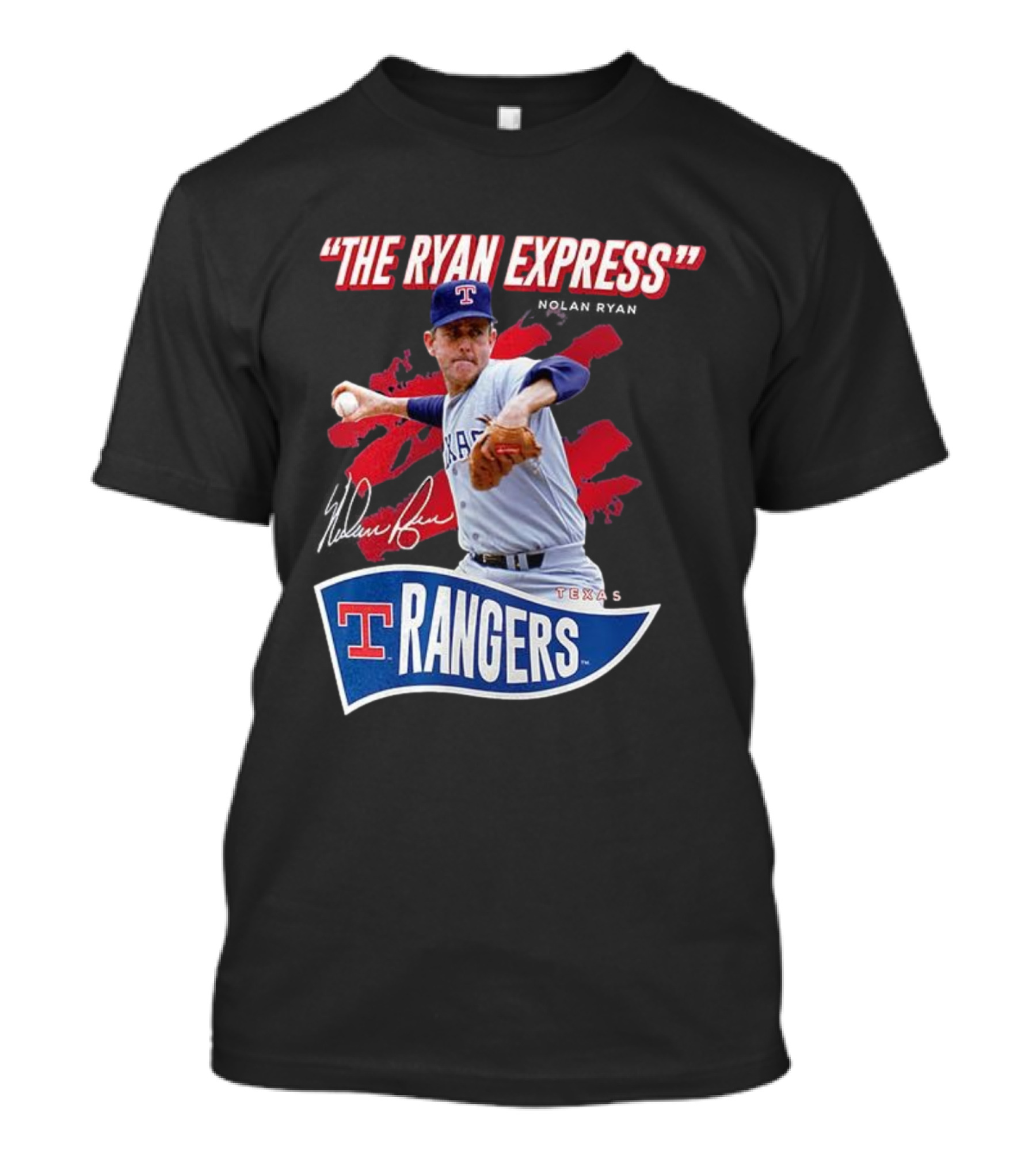 Texas Rangers The Ryan Express Nolan Ryan Signature T-Shirt