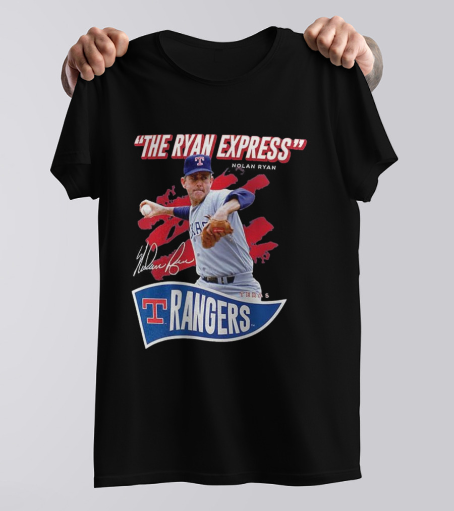 Texas Rangers The Ryan Express Nolan Ryan Signature T-Shirt