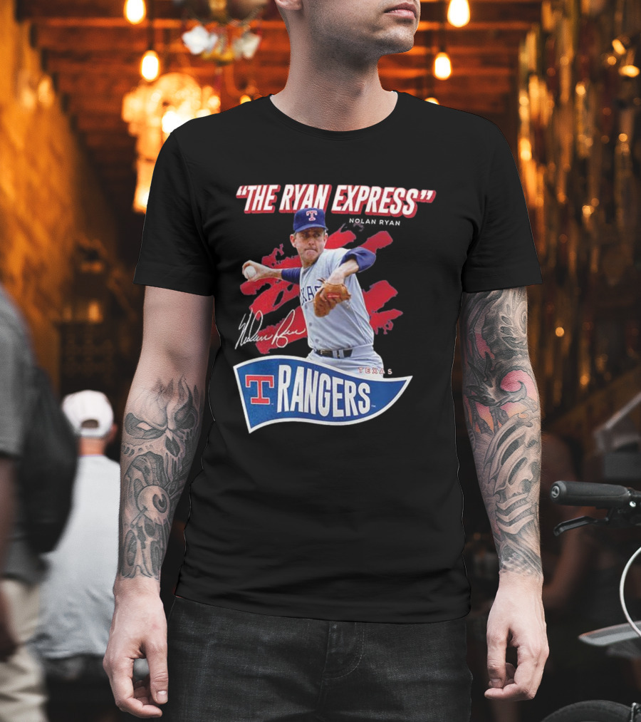 Texas Rangers The Ryan Express Nolan Ryan Signature T-Shirt