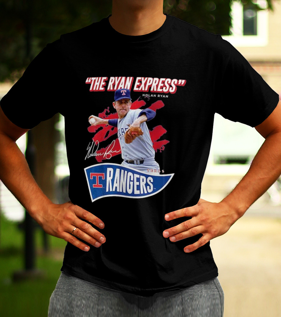 Texas Rangers The Ryan Express Nolan Ryan Signature T-Shirt