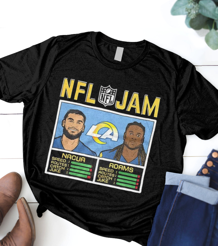 Puka Nacua Adams NFL Jam Los Angeles Rams Classic Video Game Style T-Shirt