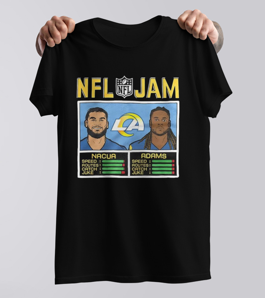 Puka Nacua Adams NFL Jam Los Angeles Rams Classic Video Game Style T-Shirt