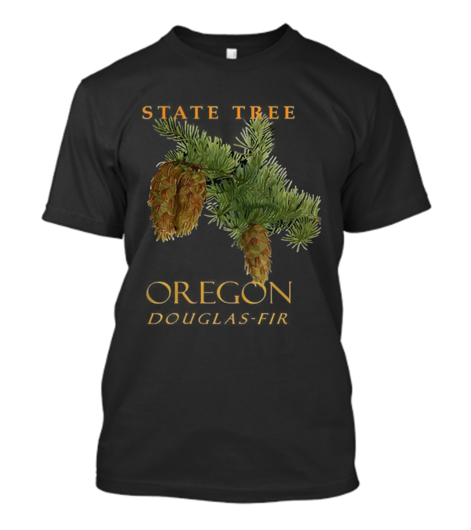 State Tree Oregon Douglas-Fir Pine Cone Branch T-Shirt