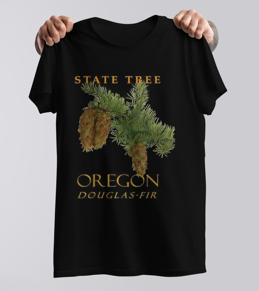 State Tree Oregon Douglas-Fir Pine Cone Branch T-Shirt
