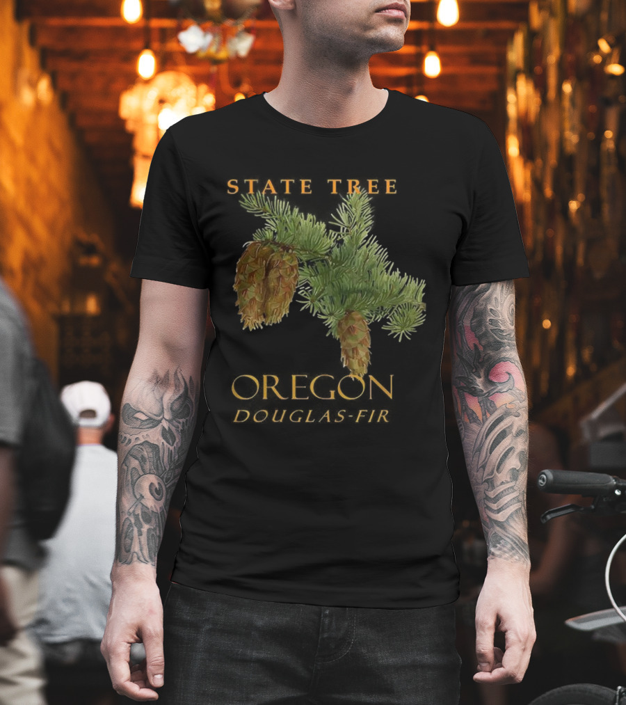 State Tree Oregon Douglas-Fir Pine Cone Branch T-Shirt