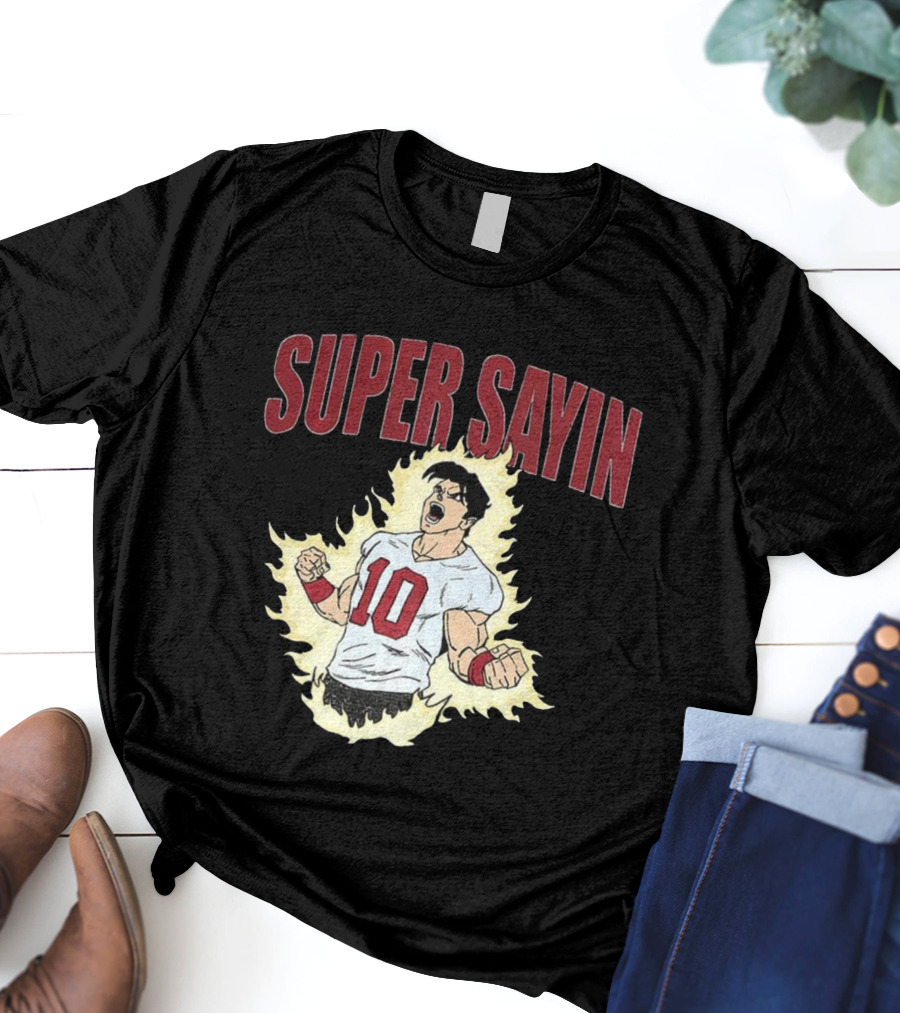 Super Sayin Player Number 10 Cartoon Anime Style T-Shirt