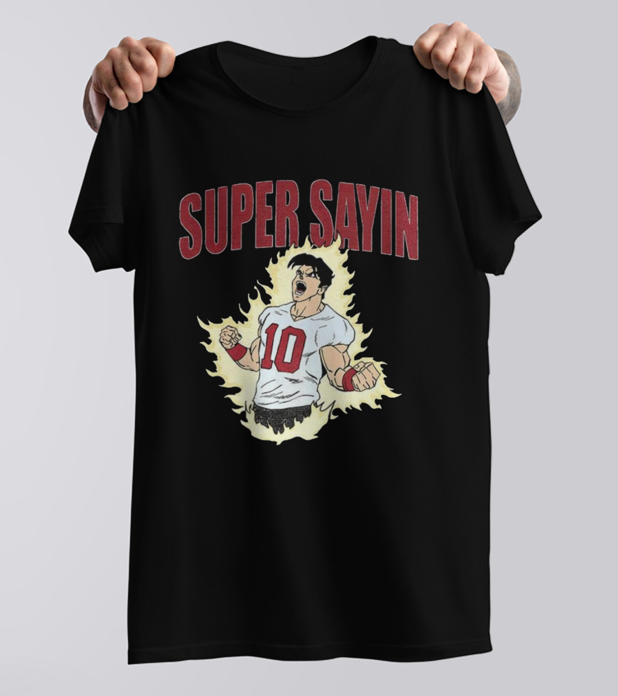 Super Sayin Player Number 10 Cartoon Anime Style T-Shirt