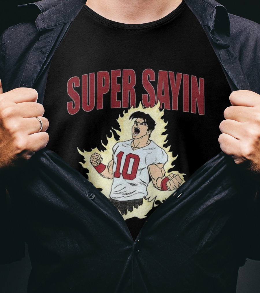 Super Sayin Player Number 10 Cartoon Anime Style T-Shirt