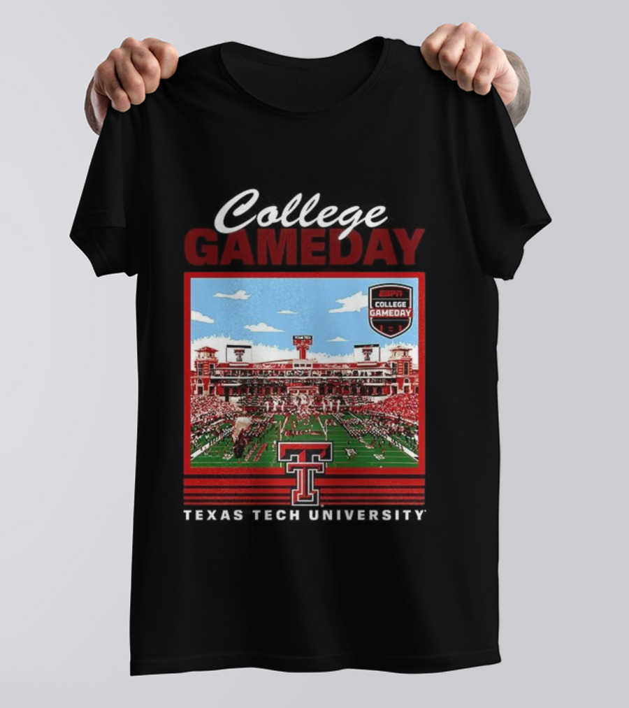 Texas Tech Red Raiders ESPN College GameDay Jones AT And Stadium T-Shirt