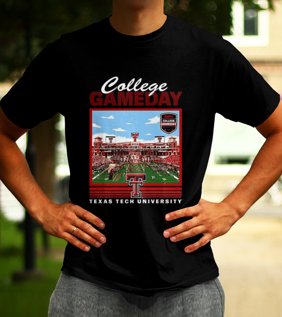 Texas Tech Red Raiders ESPN College GameDay Jones AT And Stadium T-Shirt