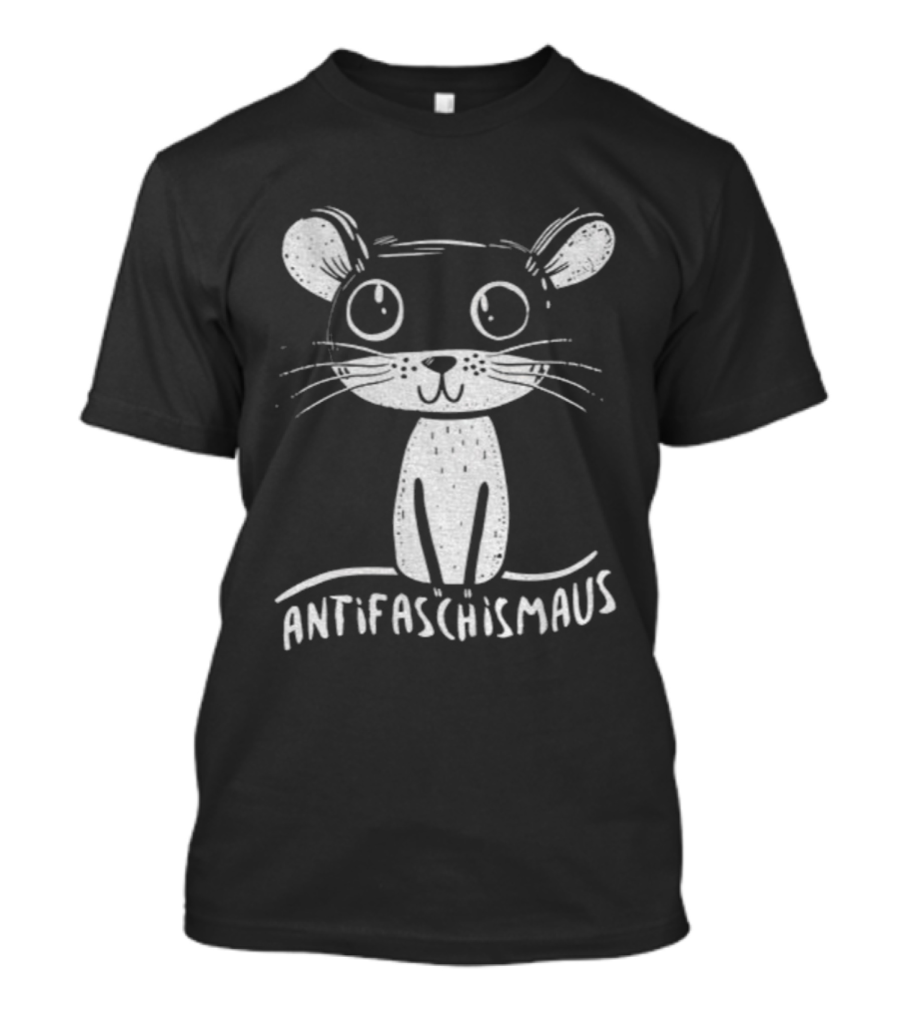 Antifaschismaus Cute Cartoon Mouse Anti-Fascism Message T-Shirt