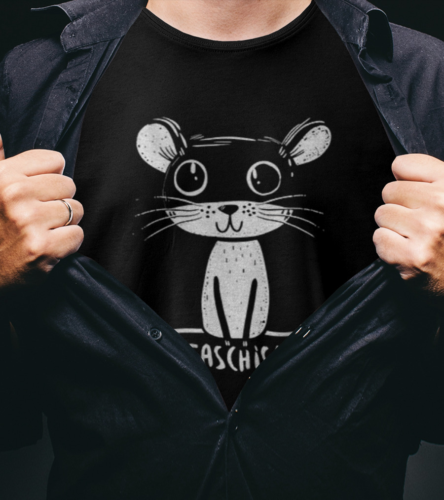 Antifaschismaus Cute Cartoon Mouse Anti-Fascism Message T-Shirt