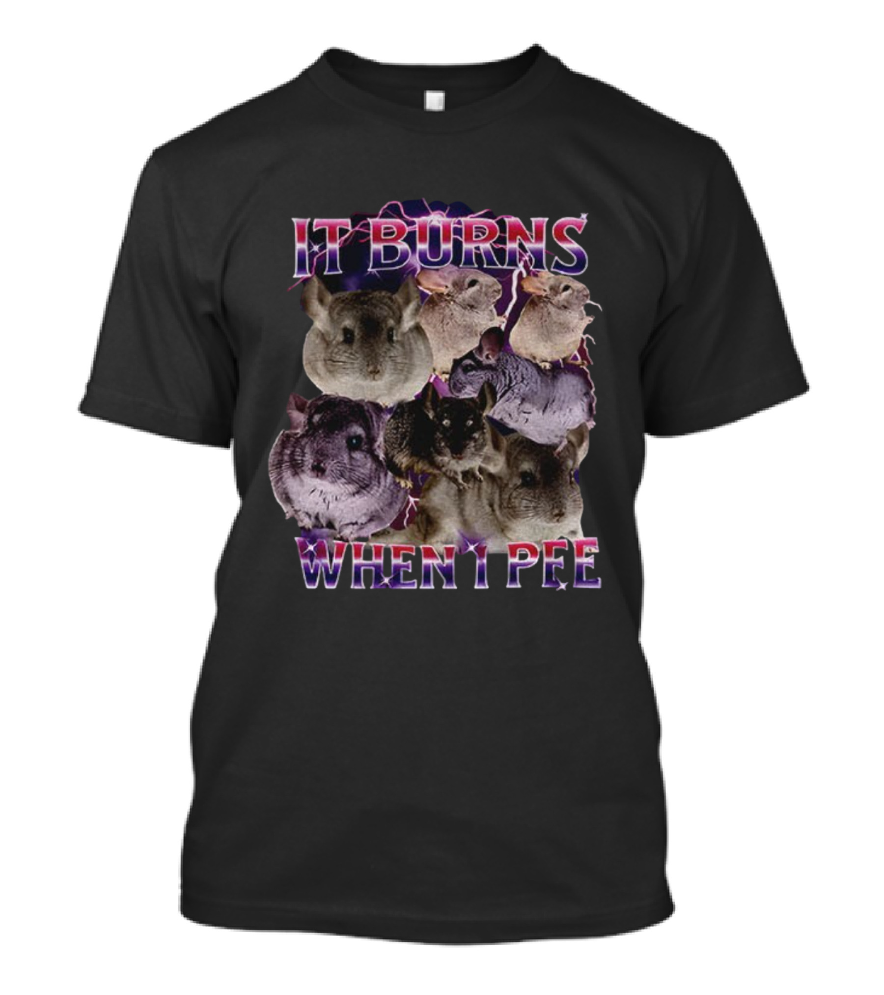 It Burns When I Pee Chinchilla Vintage Retro Humor T-Shirt