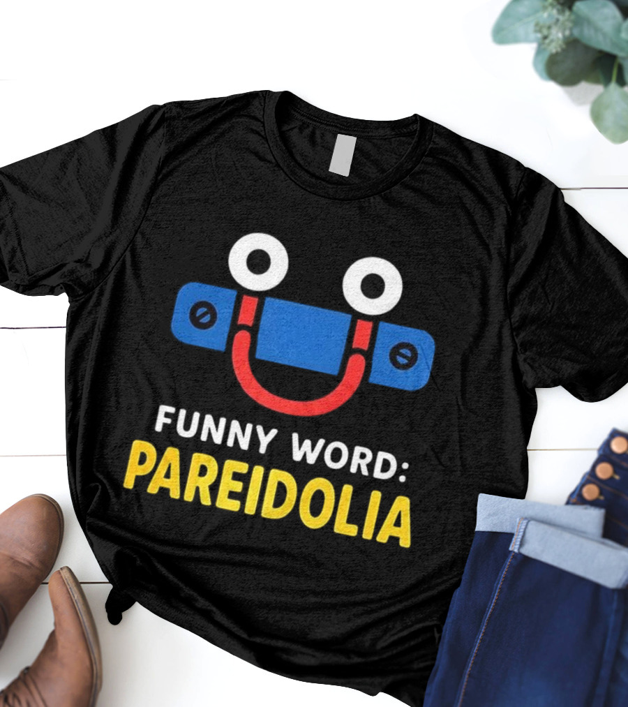 Funny Word Pareidolia Smiling Face Design T-Shirt