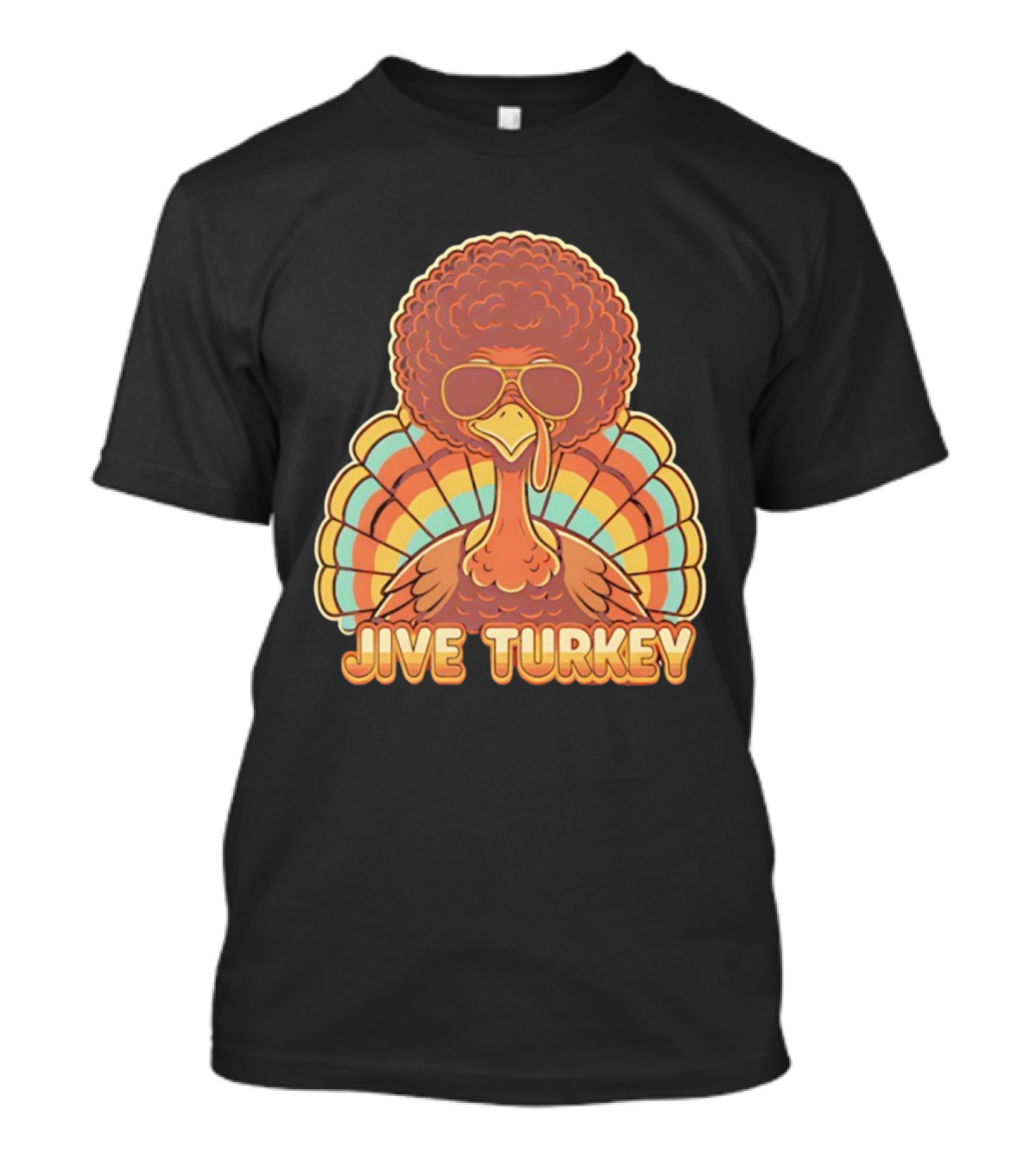 Jive Turkey Retro Thanksgiving Afro Sunglasses T-Shirt